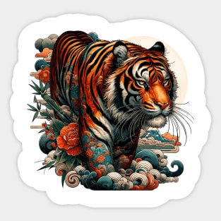 japanese tiger tattoo Sticker